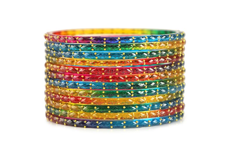 Dark Multi Glass Bangles