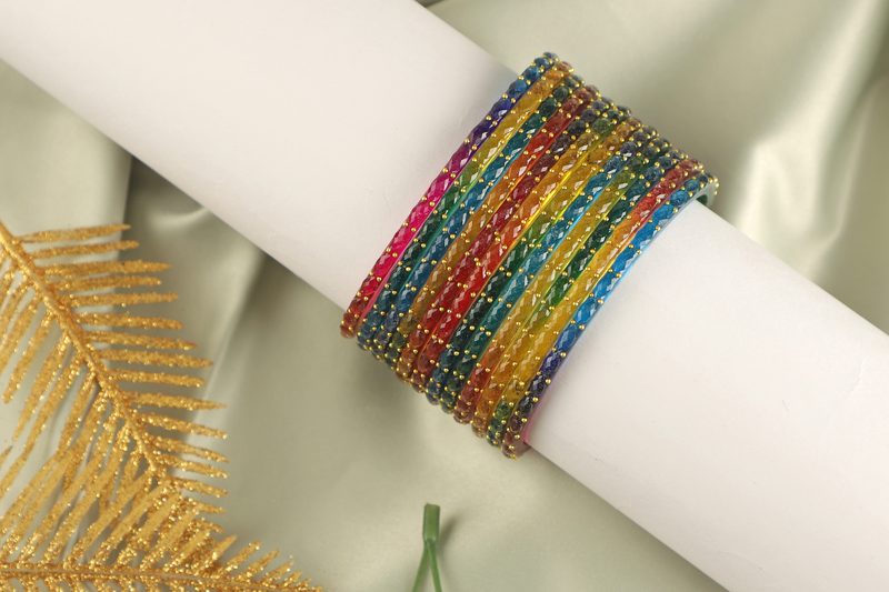 Dark Multi Glass Bangles
